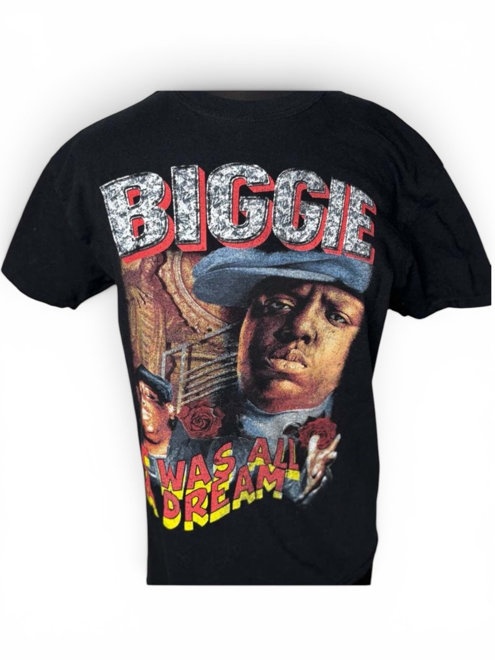 The Notorious B.I.G. Biggie Smalls Rap Tee Black Graphic T-Shirt Medium
